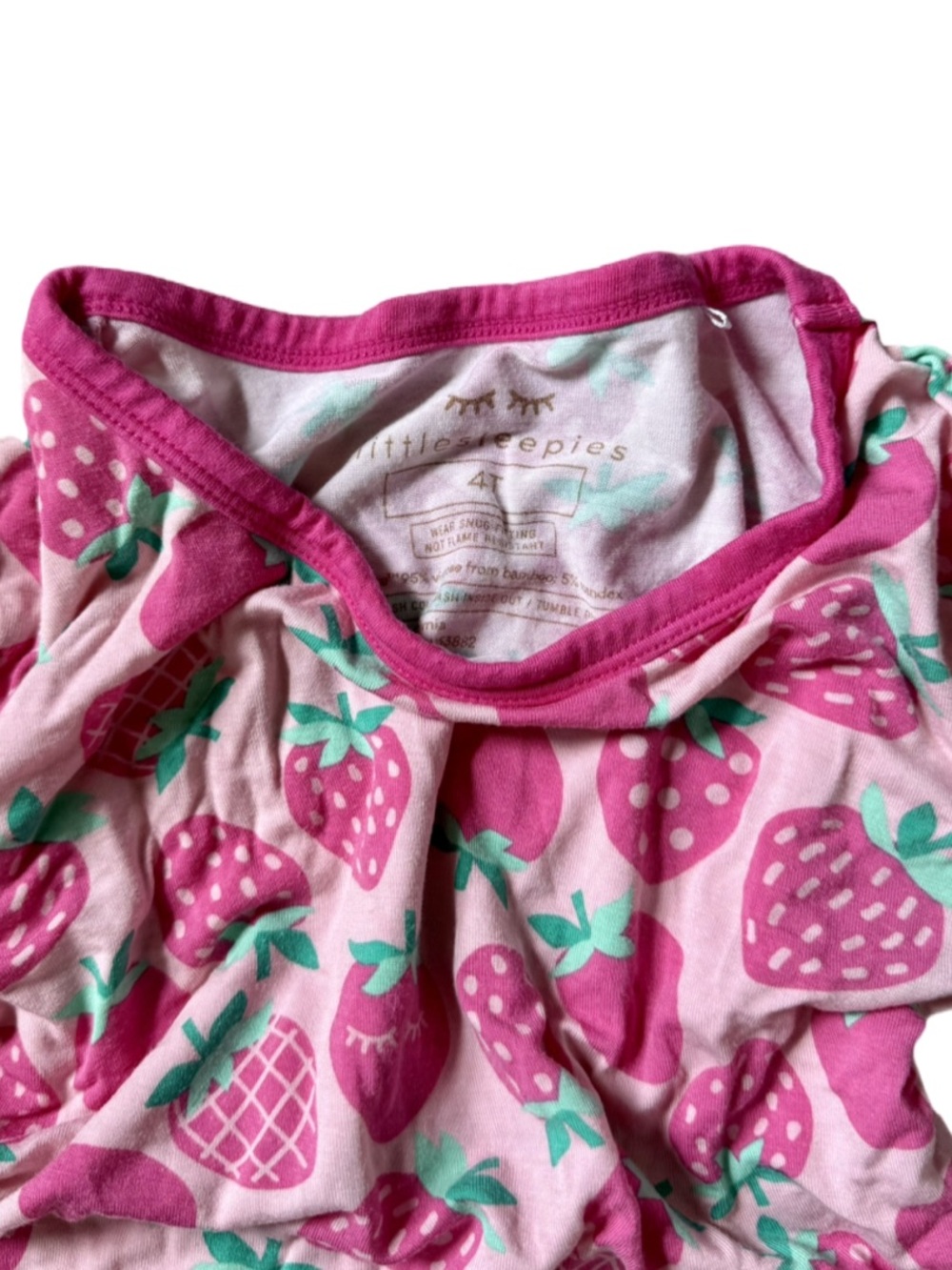 Little Sleepies Pink Strawberry-Print Short Pajama Set - Picture 2 of 3